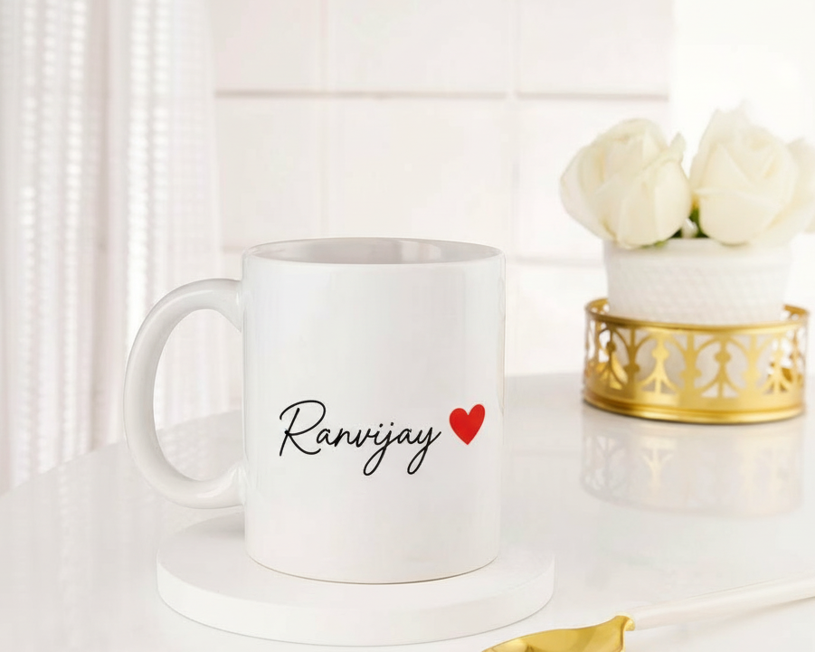 Personalized "Mr" Heart Custom Name Ceramic Mug