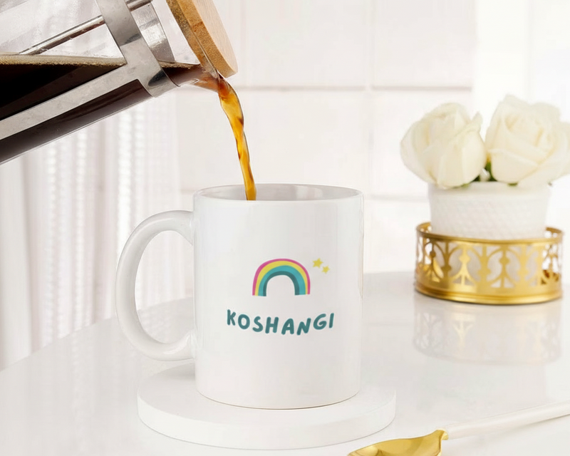 Personalized Unicorn & Rainbow Custom Name Ceramic Mug