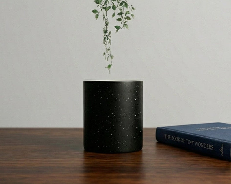 Heart-Handle Matte Magic "Starry Night" Ceramic Mug