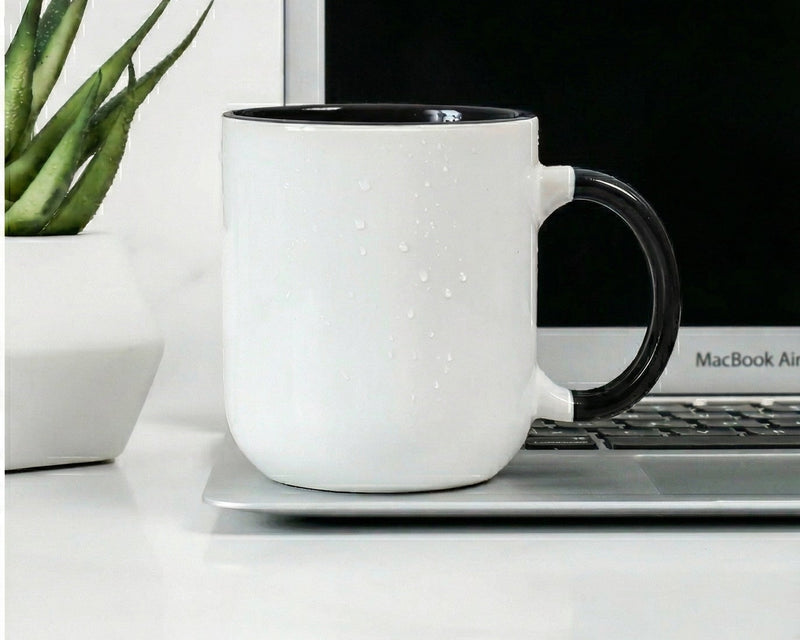 Classic Onyx Black & White Two-Tone Ceramic Mug