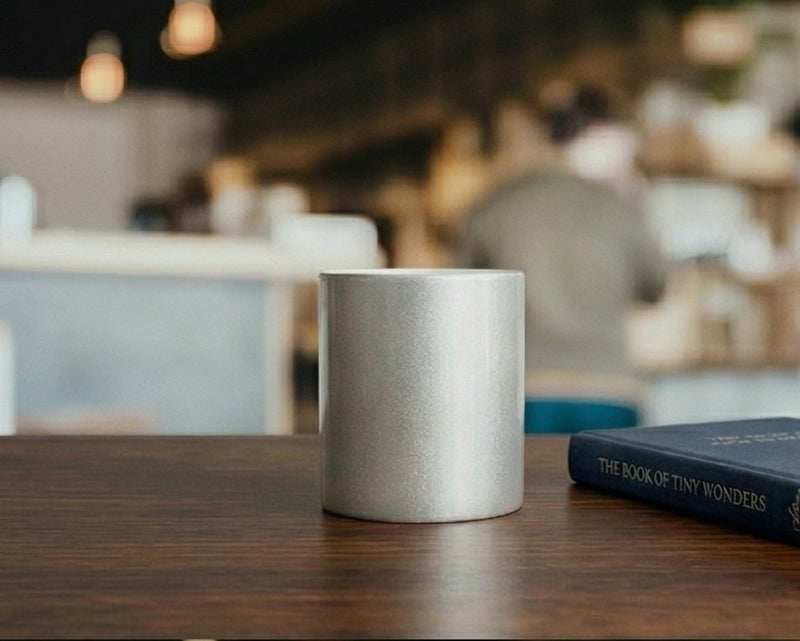 Glittering Silver Metallic Ceramic Mug