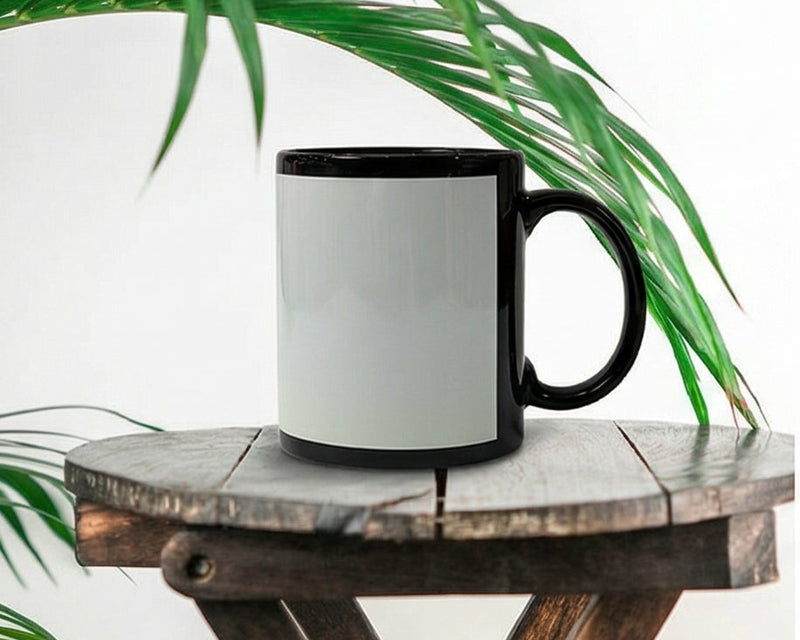 Classic Black & White Two-Tone Ceramic Mug