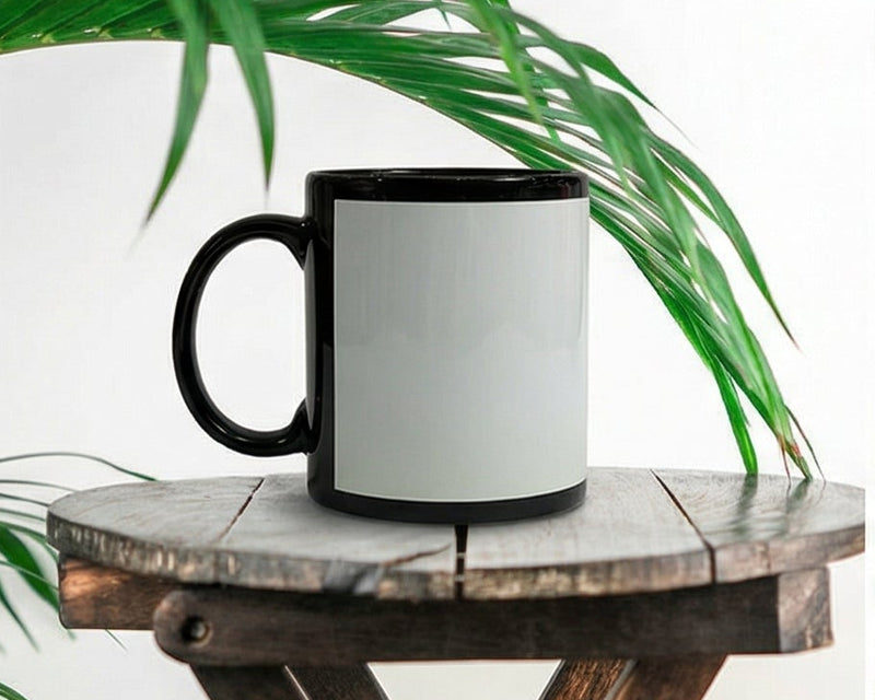 Classic Black & White Two-Tone Ceramic Mug