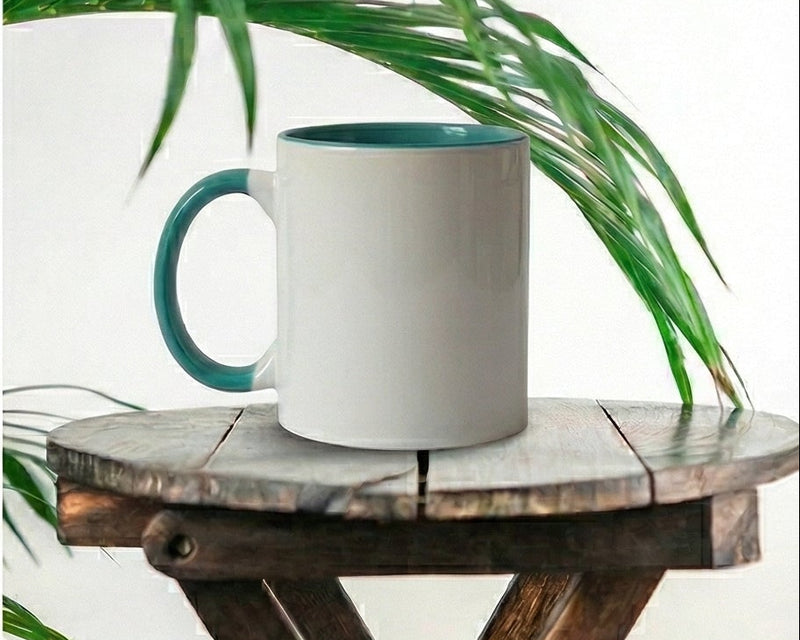 Classic Teal & White Two-Tone Ceramic Mug