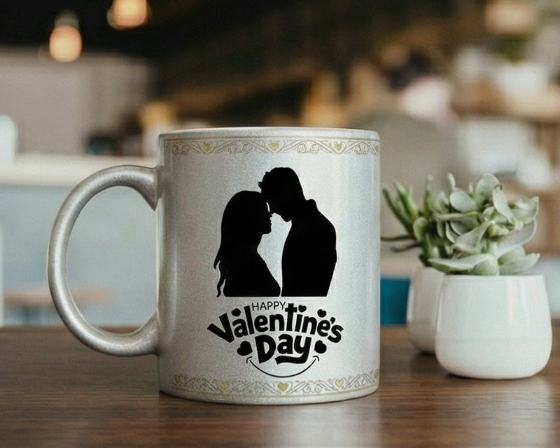 Personalized Valentine’s Day Glitter Shimmer Photo Mug