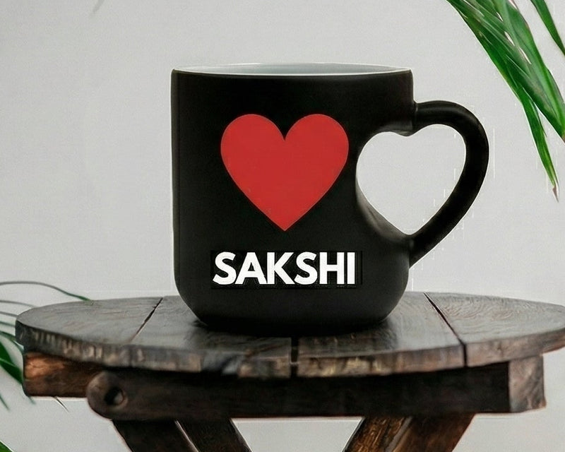 Personalized "I ❤️ ME" Heart-Handle Matte Magic Mug