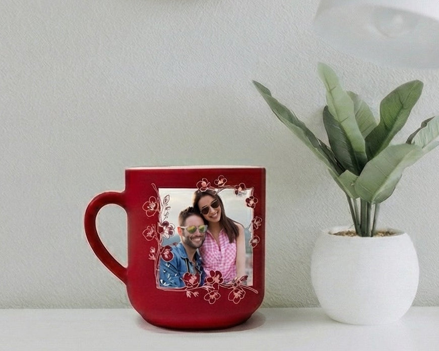 Personalized "Will You Be My Valentine?" Crimson Matte Photo Mug