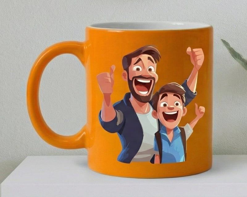 "Best Dad Ever" Marigold Personalized Father-Son Mug