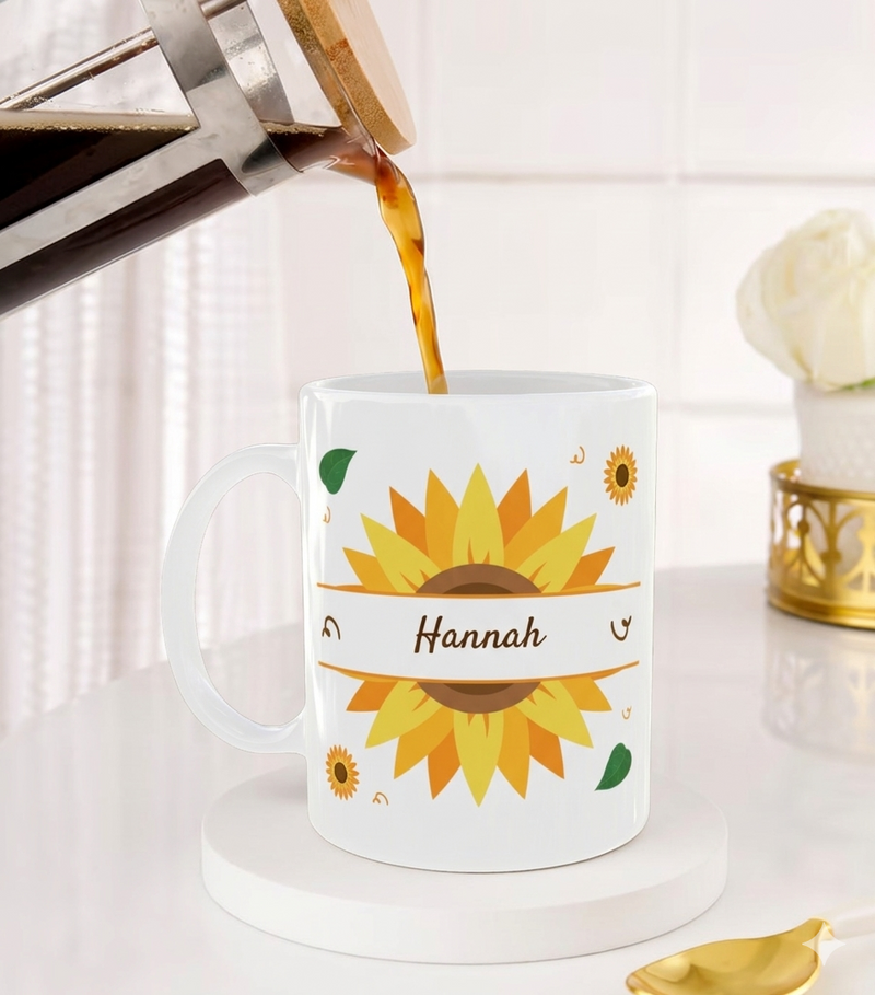 Simple sunflower mug