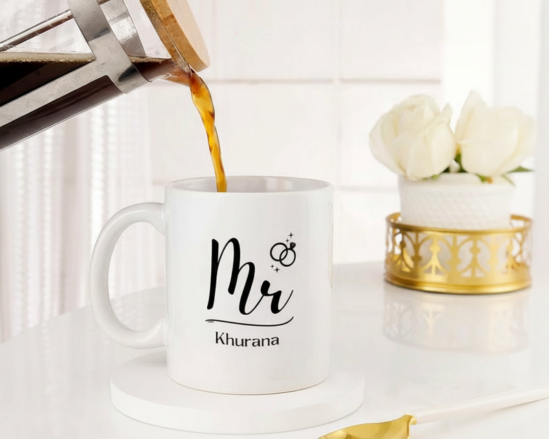 Personalized "Mr." Custom Surname & Photo Wedding Ceramic Mug