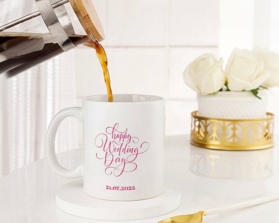 Personalized Indian Wedding Couple Custom Date Ceramic Mug