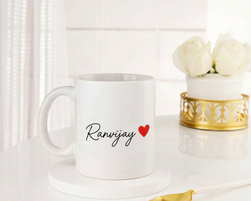 Personalized "Mr" Heart Custom Name Ceramic Mug