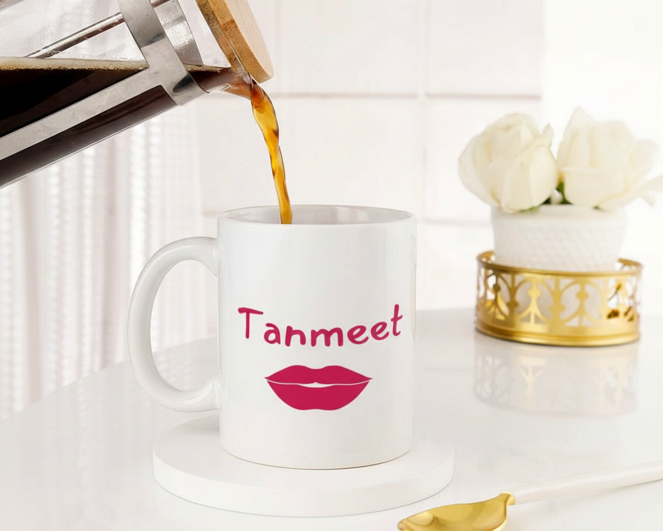 Personalized "Mrs." Lips Custom Name Ceramic Mug