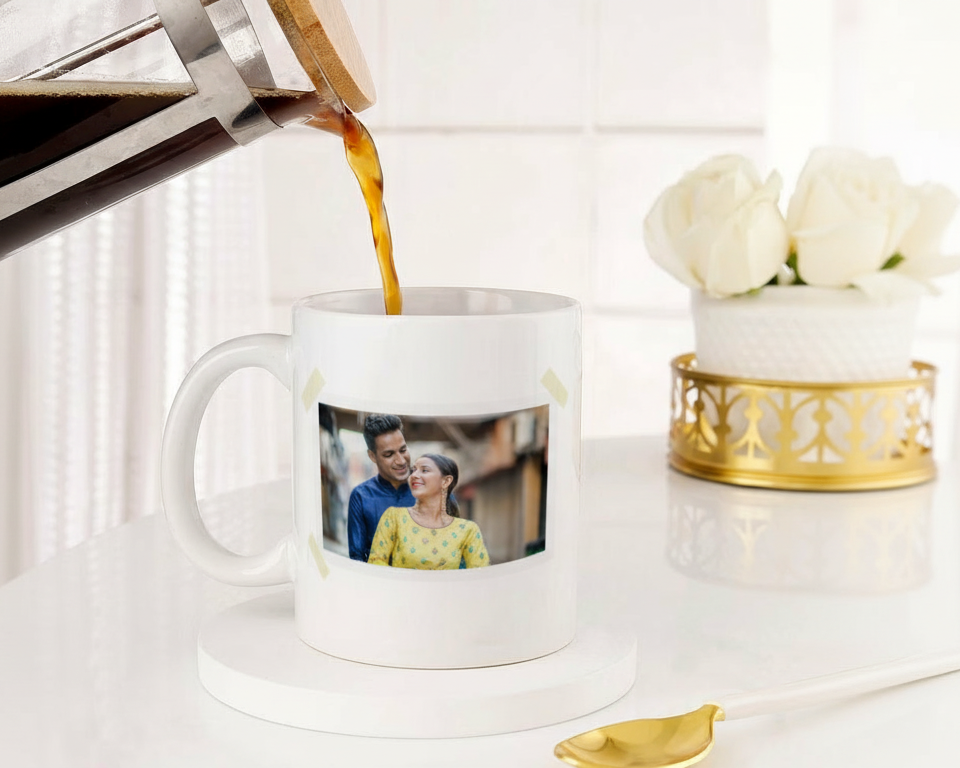 Personalized "Mrs." Custom Surname & Photo Wedding Ceramic Mug