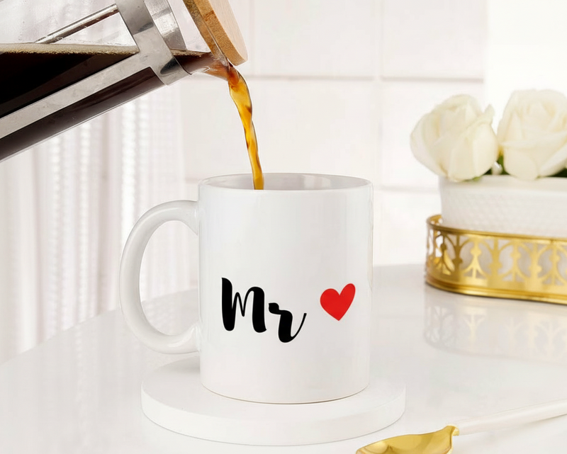 Personalized "Mr" Heart Custom Name Ceramic Mug