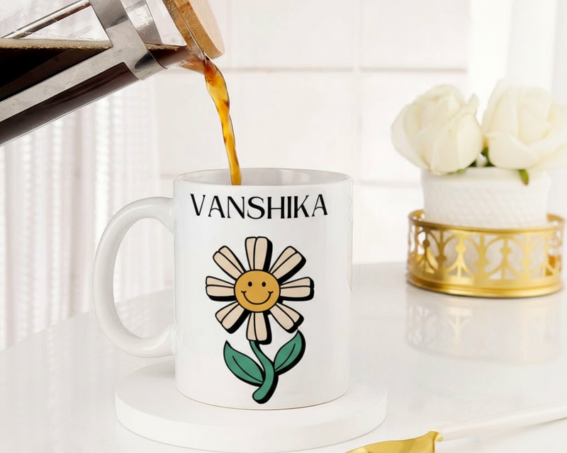 Personalized "Mrs." Heart & Name Ceramic Mug