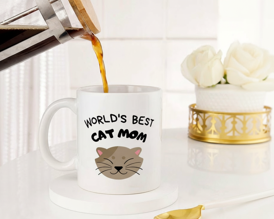 "World's Best Cat Mom" Ceramic Mug