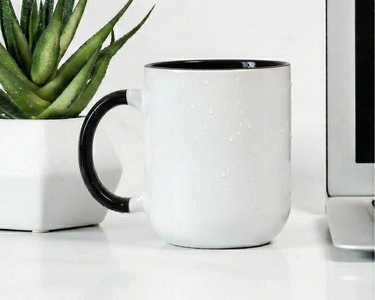 Classic Onyx Black & White Two-Tone Ceramic Mug