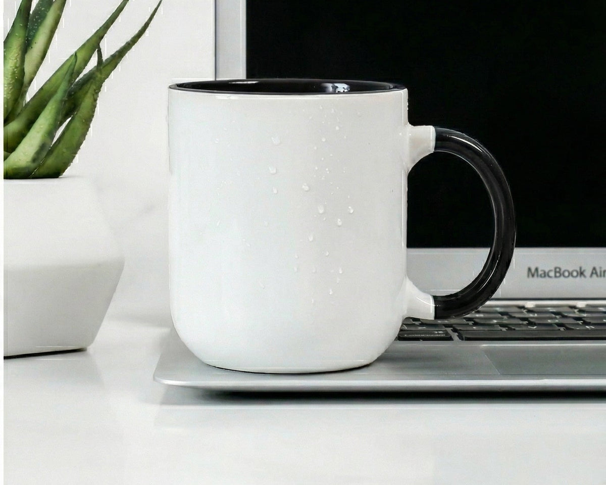 Classic Onyx Black & White Two-Tone Ceramic Mug