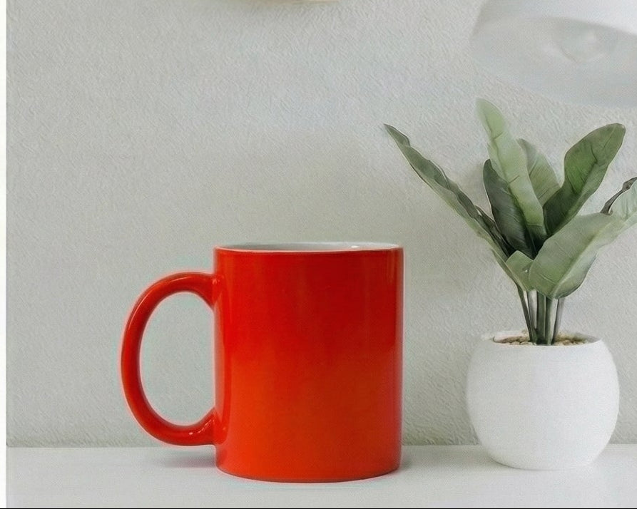 Classic Glossy Cherry Red Ceramic Mug