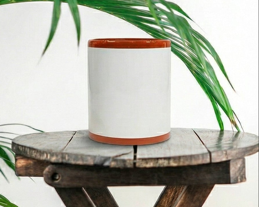 Classic Burnt Orange & White Two-Tone Ceramic Mug