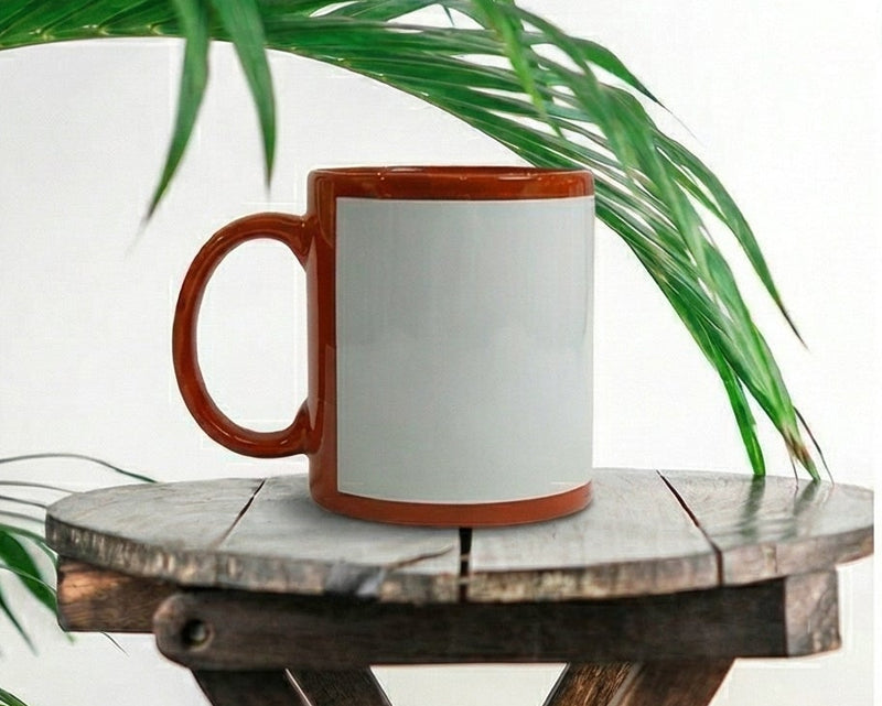 Classic Burnt Orange & White Two-Tone Ceramic Mug