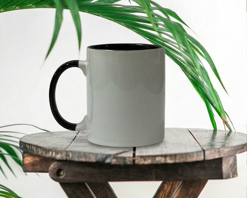 Classic Onyx Black & White Two-Tone Ceramic Mug