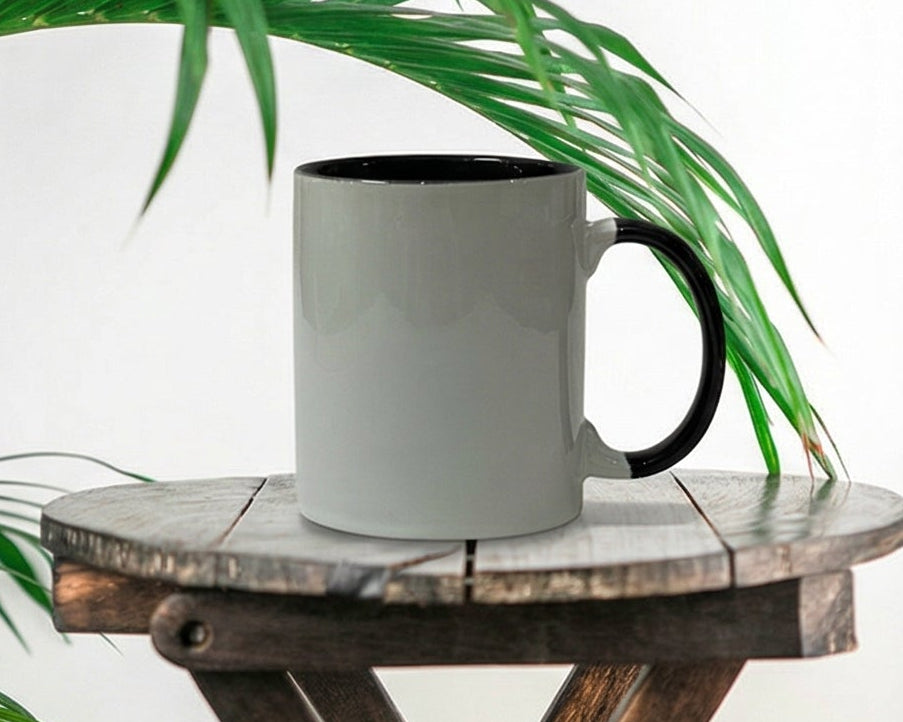 Classic Onyx Black & White Two-Tone Ceramic Mug