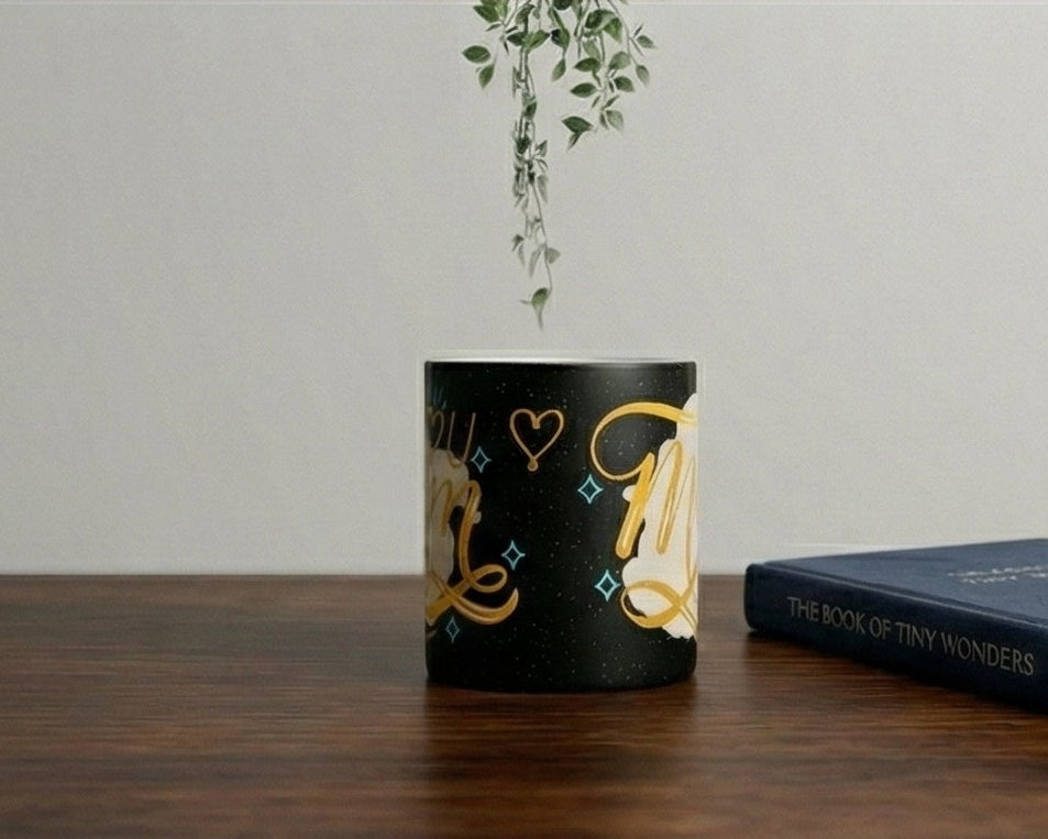 Personalized "I Love You Mom" Heart-Handle Matte Magic Mug