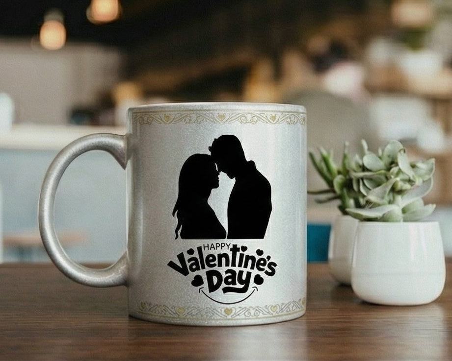 Personalized Valentine’s Day Glitter Shimmer Photo Mug
