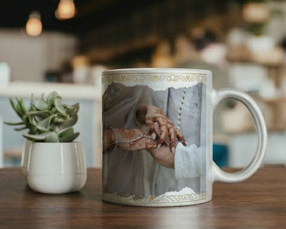 Personalized Valentine’s Day Glitter Shimmer Photo Mug