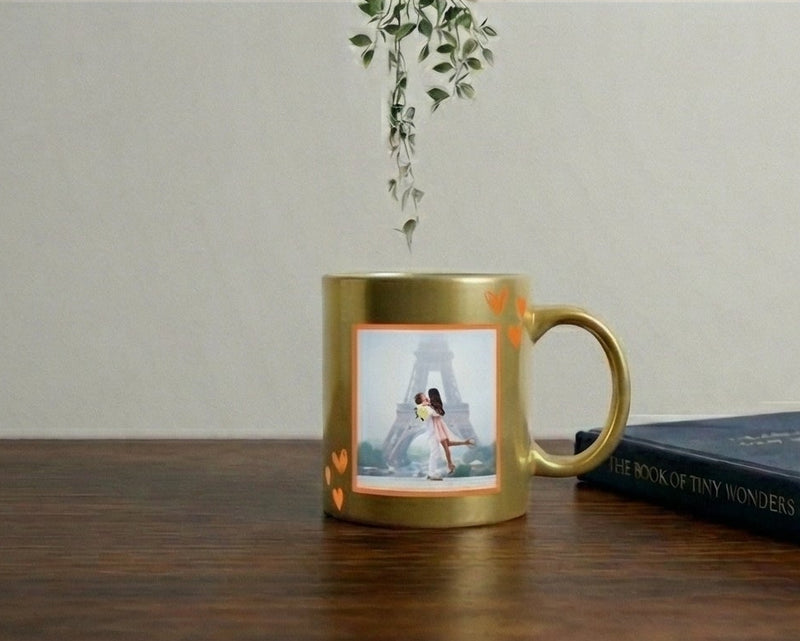 Personalized "You & Me" Satin Gold Photo Mug