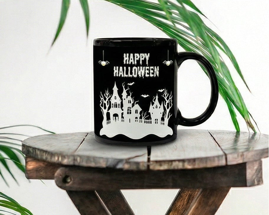 Spooky Gothic Halloween "Happy Halloween" Ceramic Mug