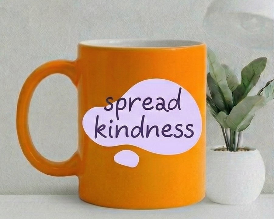 "Spread Kindness" Marigold & Hearts Ceramic Mug