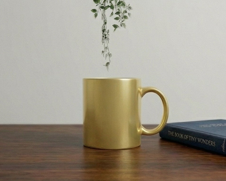 Satin Gold Metallic Ceramic Mug