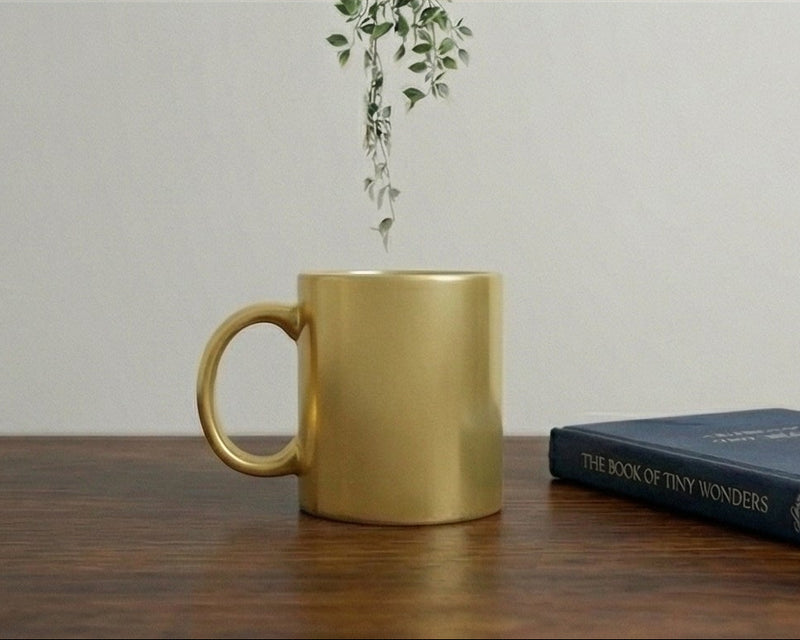 Satin Gold Metallic Ceramic Mug