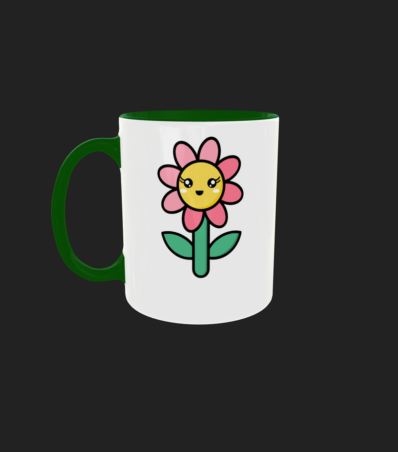 Three tone mug with flower